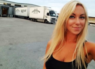Angelica Larsson női kamionsofőr