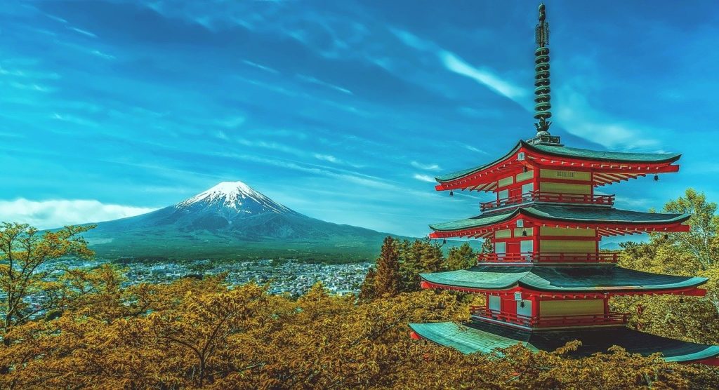 japán fuji hegy pagoda