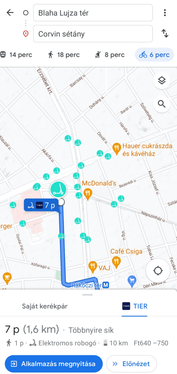 tier roller elektromos google maps