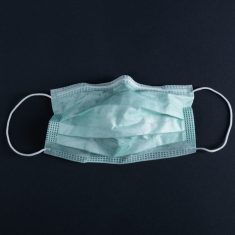 Used medical mask during coronavirus pandemic